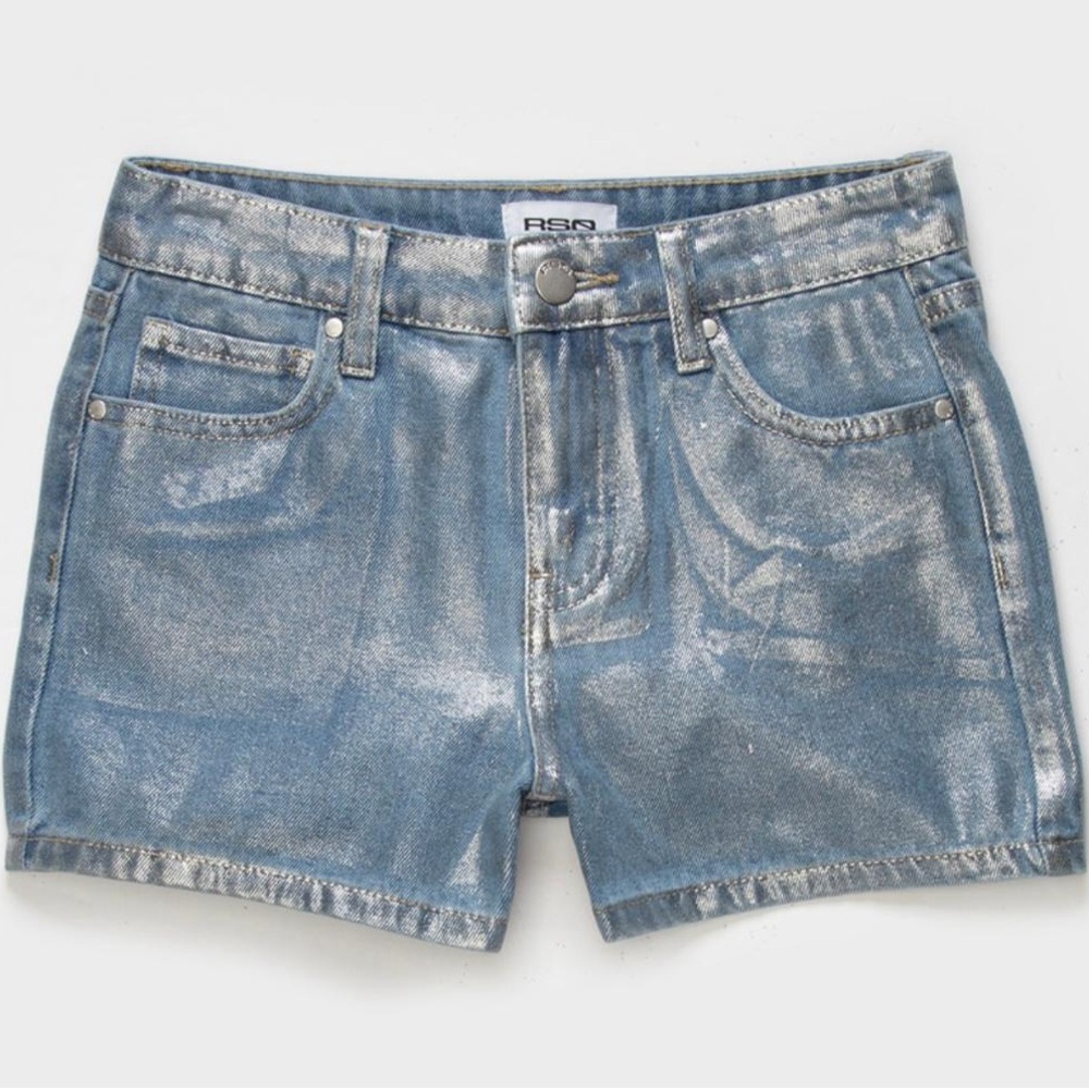 RSQ Women's Shimmering Blue Jean Shorts